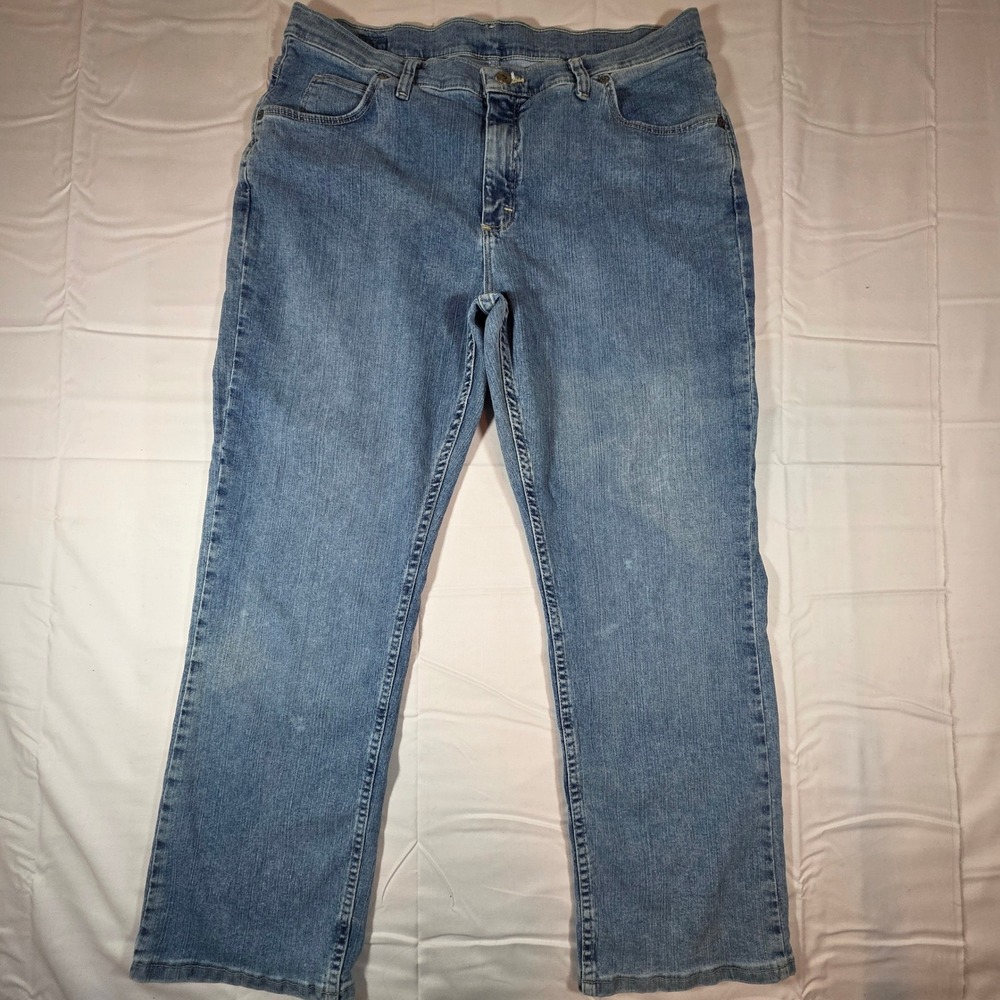 Riders by Lee Womens Blue Straight Leg Stretch Jeans Size 16P Medium Wash
